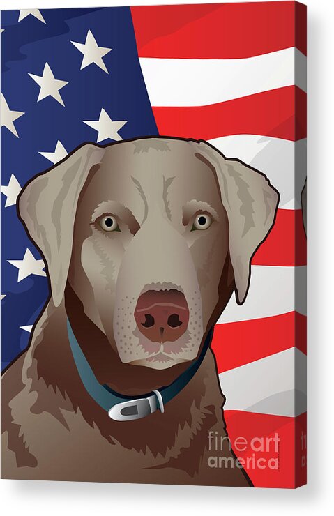 Silver Retriever Acrylic Print featuring the digital art USA Silver Lab #2 by Joe Barsin