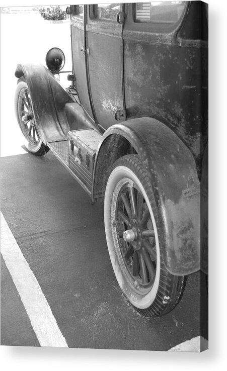 Black And White Acrylic Print featuring the photograph 1926 Model T Ford by Rob Hans