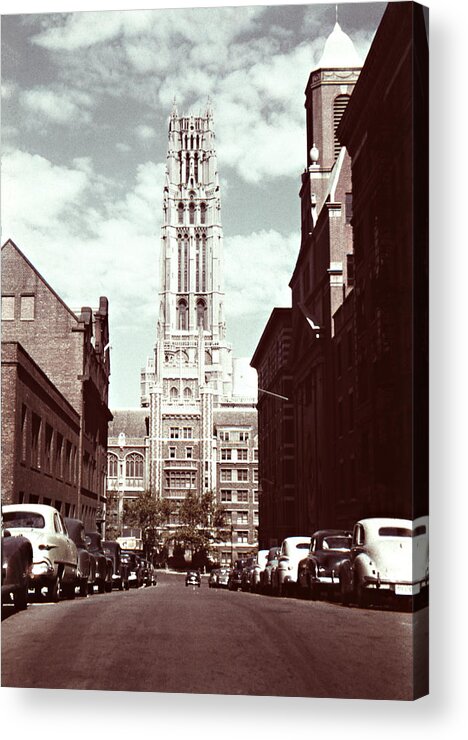 Historical Acrylic Print featuring the photograph 1950s Riverside Church New York by Marilyn Hunt