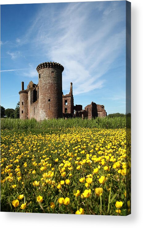 Scotland Acrylic Print featuring the photograph Caerlaverock Castle #3 by Maria Gaellman