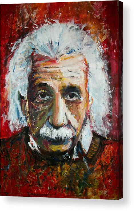 Albert Acrylic Print featuring the painting Einstein #3 by Marcelo Neira