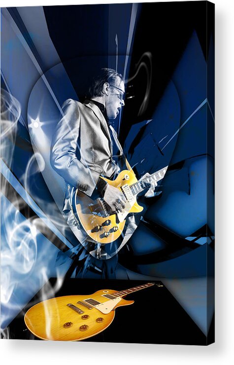 Joe Bonamassa Acrylic Print featuring the mixed media Joe Bonamassa Blues Guitarist Art #7 by Marvin Blaine
