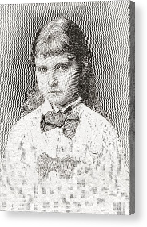 Welsh Acrylic Print featuring the drawing Alix Of Hesse And By Rhine Later #4 by Vintage Design Pics