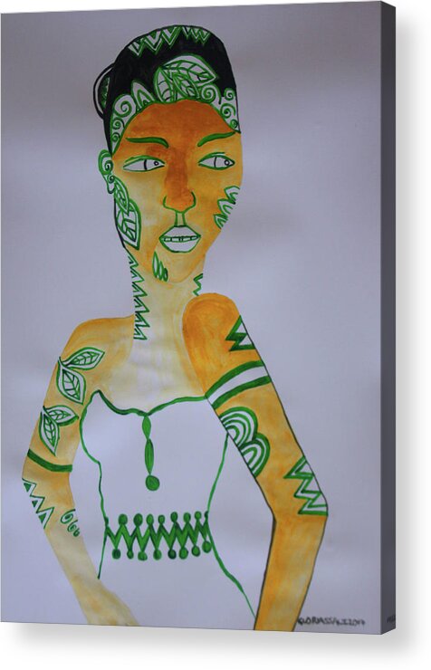 Jesus Acrylic Print featuring the painting Decorated African Queen #4 by Gloria Ssali