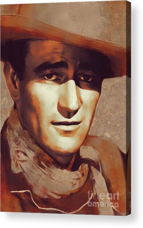 John Acrylic Print featuring the painting John Wayne, Hollywood Legend #4 by Esoterica Art Agency