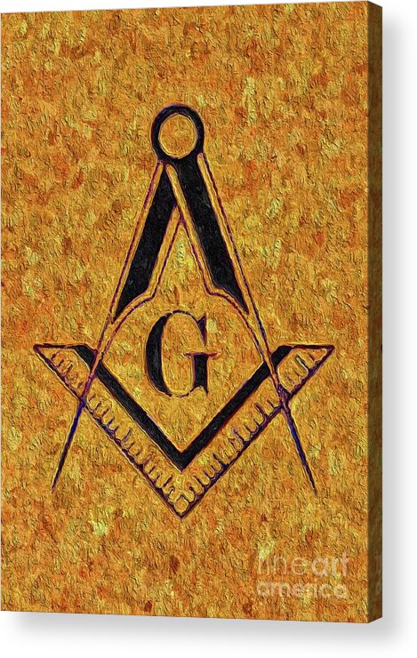 Symbol Acrylic Print featuring the painting Masonic Symbolism #4 by Esoterica Art Agency