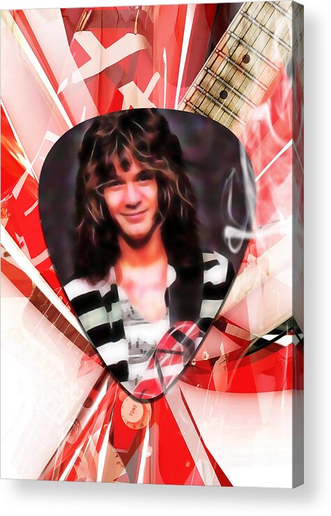 Van Halen Acrylic Print featuring the mixed media Eddie Van Halen Art #1 by Marvin Blaine