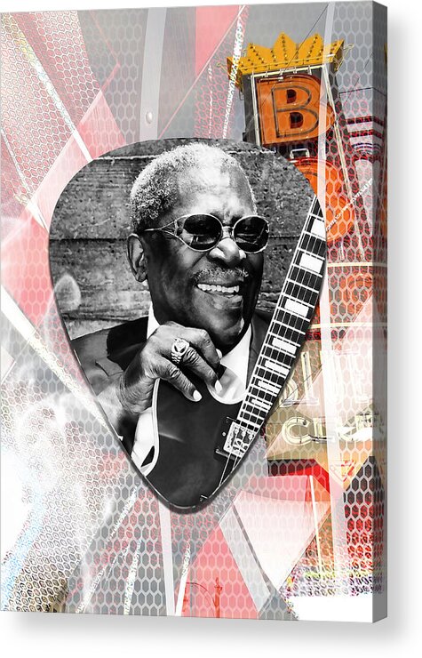 Bb King Acrylic Print featuring the mixed media BB King Art #6 by Marvin Blaine