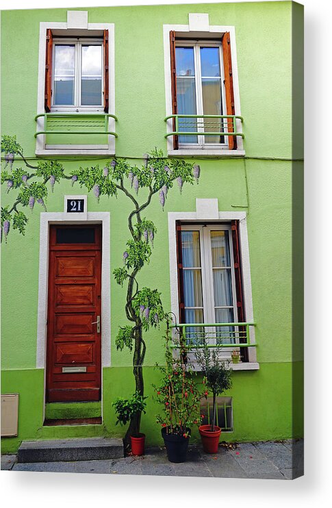 Paris Acrylic Print featuring the photograph Rue Cremieux In Paris, France #9 by Rick Rosenshein