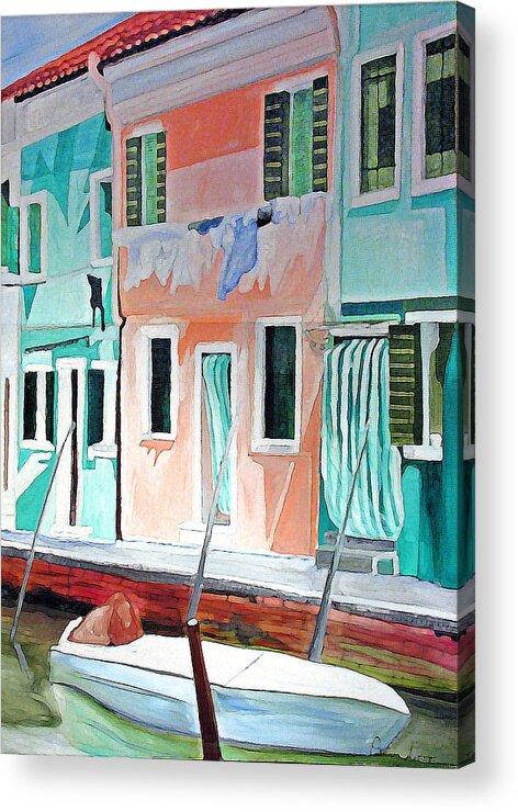 Italy Acrylic Print featuring the painting A Day In Burrano by Patricia Arroyo