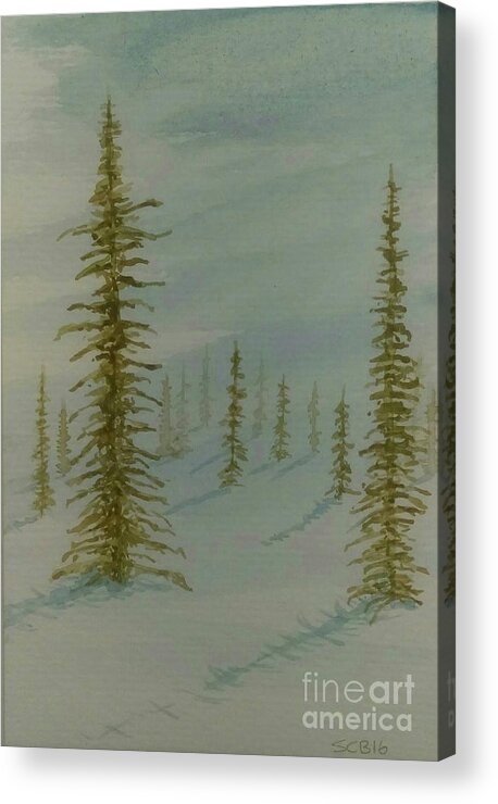 Winter Acrylic Print featuring the painting A Winter Walk by Stacy C Bottoms