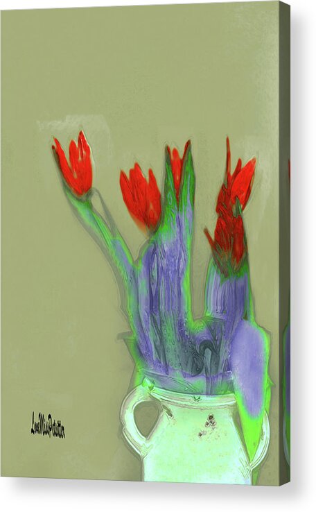 Art Acrylic Print featuring the digital art Abstract Floral Art 346 by Miss Pet Sitter