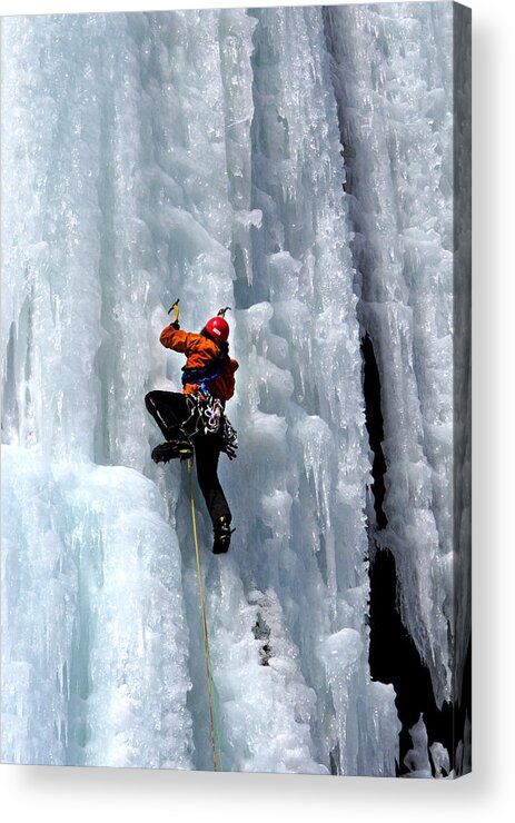 Adirondacks Acrylic Print featuring the photograph Adirondack Ice Climber by Brendan Reals