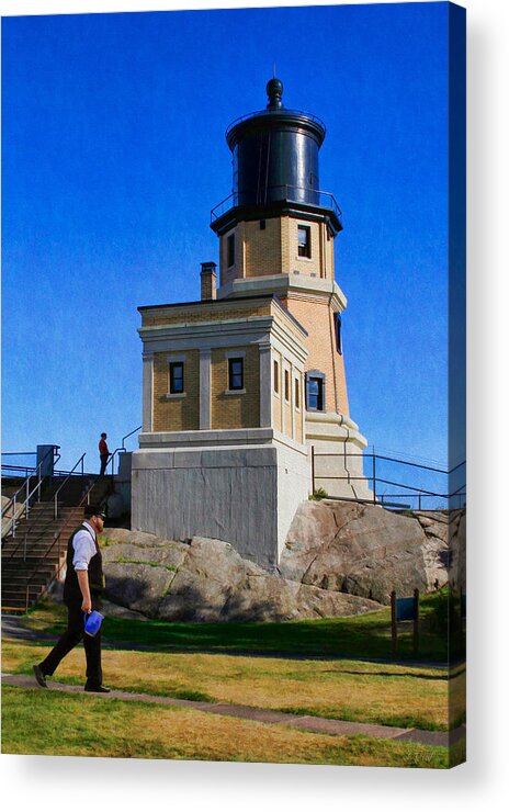 Bonnie Follett Acrylic Print featuring the photograph Afternoon at Split Rock Lighthouse by Bonnie Follett