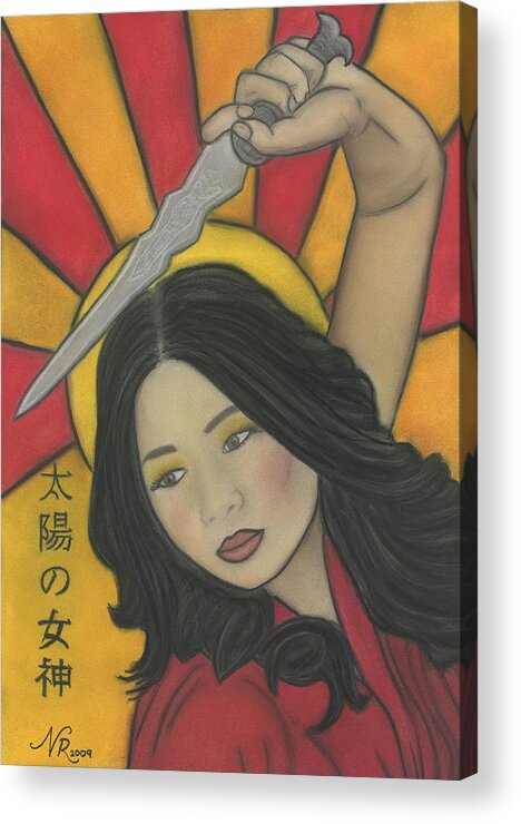 Portrait Acrylic Print featuring the painting Amaterasu by Natalie Roberts