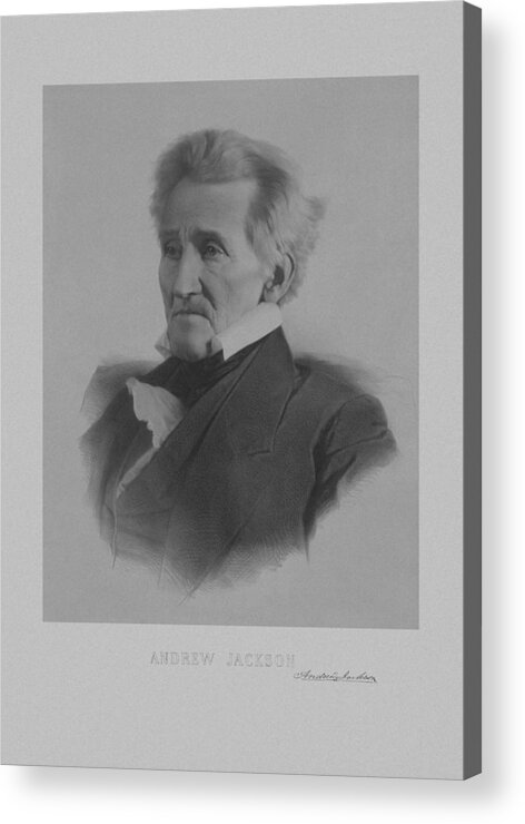 President Jackson Acrylic Print featuring the mixed media Andrew Jackson by War Is Hell Store