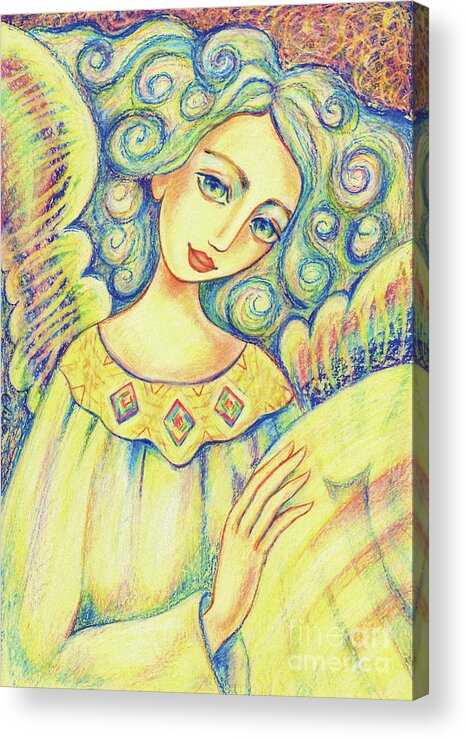 Angel Woman Acrylic Print featuring the painting Angel of Mercy by Eva Campbell