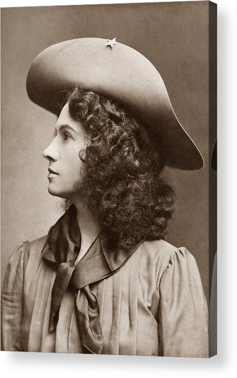 Annie Oakley Acrylic Print featuring the photograph Annie Oakley - Little Sure Shot by War Is Hell Store