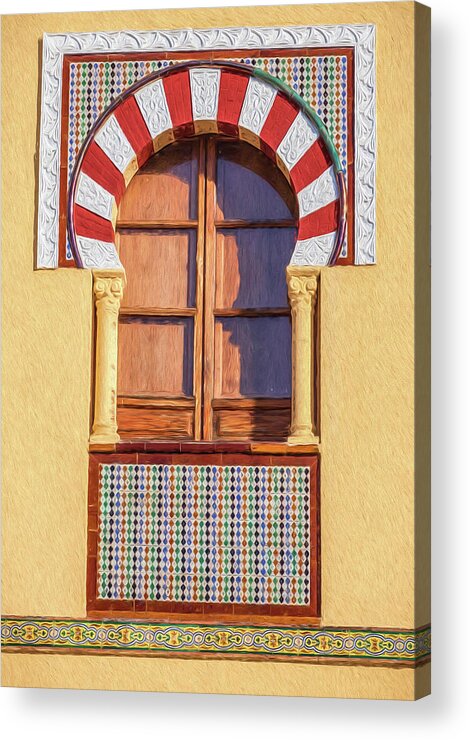 Window Acrylic Print featuring the painting Arabic Window of Spain by David Letts