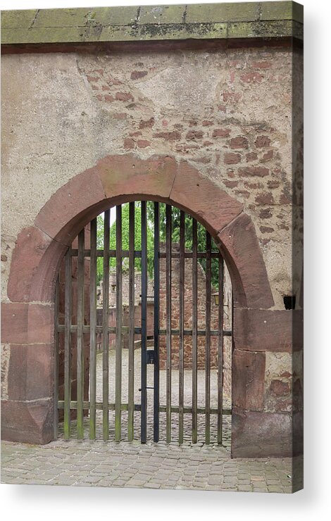 Heidelberg Acrylic Print featuring the photograph Arched Gate at Heidelberg Castle by Teresa Mucha