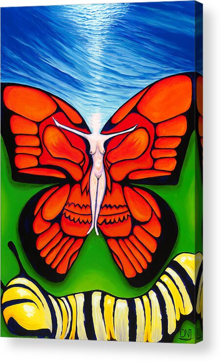 Butterfly Acrylic Print featuring the painting Ascension by David Junod