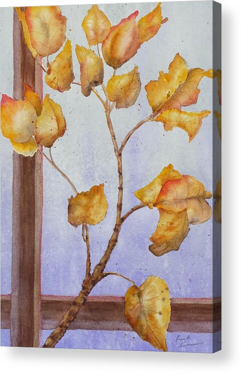 Leaves Acrylic Print featuring the painting Aspen by Ruth Kamenev