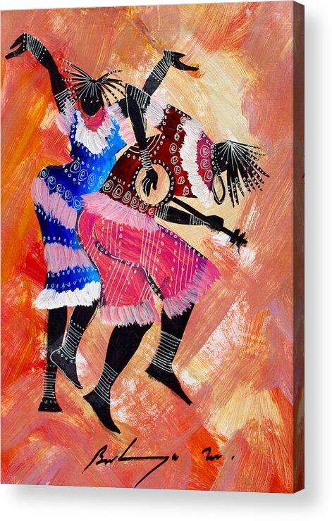 True African Art Acrylic Print featuring the painting B 345 by Martin Bulinya