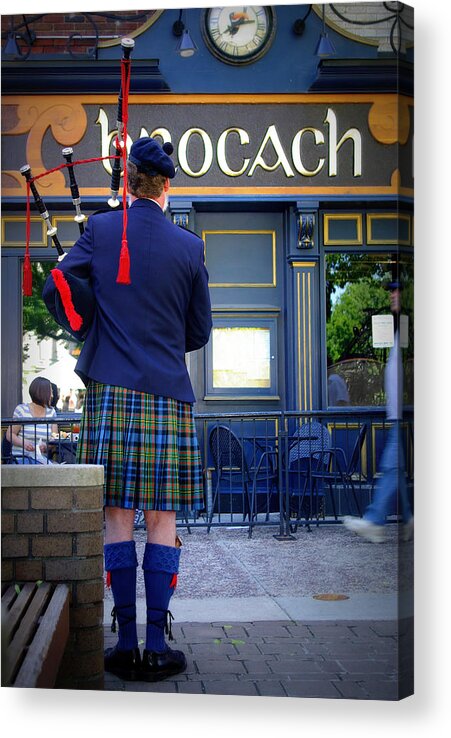 Irish Acrylic Print featuring the photograph Bagpipes by Linda Mishler