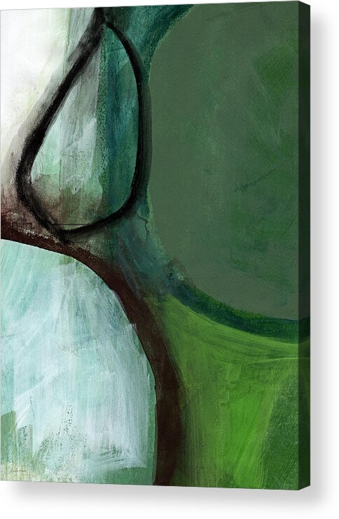Abstract Acrylic Print featuring the painting Balancing Stones by Linda Woods