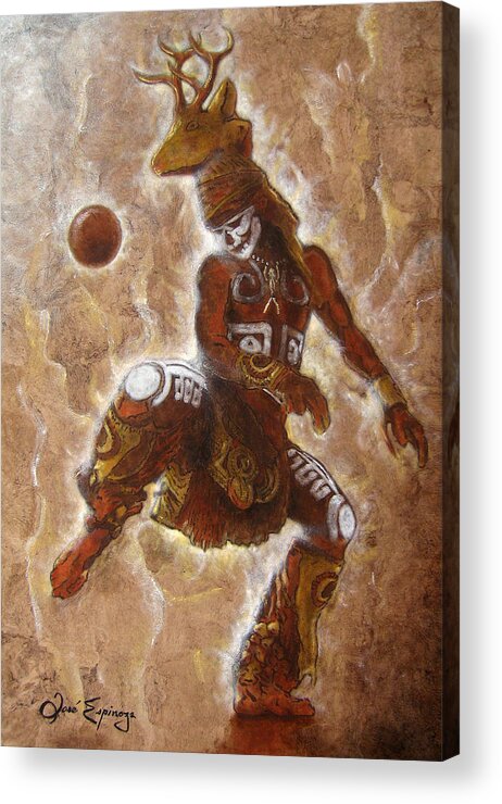 Ball Game Acrylic Print featuring the painting B A L L . G A M E by J U A N - O A X A C A
