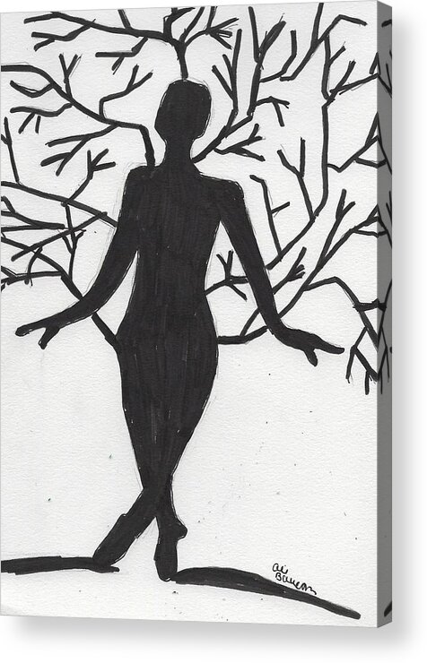 Dancing Acrylic Print featuring the drawing Ballet Tree 2 by Ali Baucom