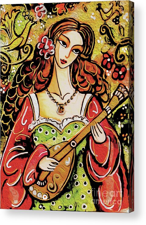 Bard Woman Acrylic Print featuring the painting Bard Lady I by Eva Campbell