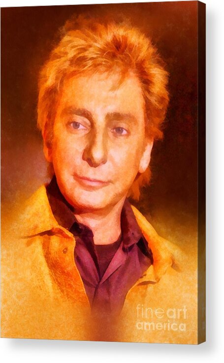 Hollywood Acrylic Print featuring the painting Barry Manilow by John Springfield by Esoterica Art Agency
