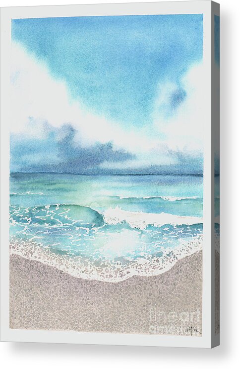 Beach Acrylic Print featuring the painting Beach of Tranquility by Hilda Wagner