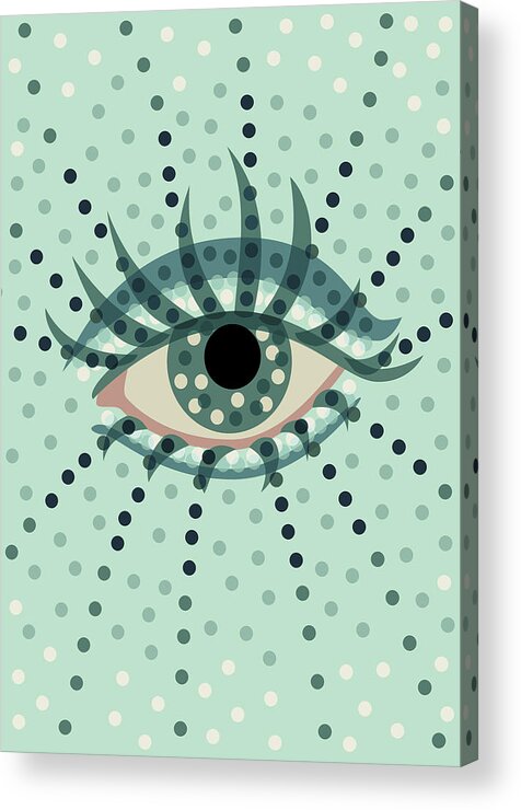 Art Acrylic Print featuring the digital art Beautiful Abstract Dotted Blue Eye by Boriana Giormova