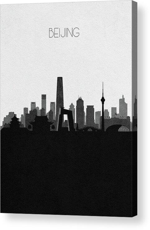 Beijing Acrylic Print featuring the digital art Beijing Cityscape Art by Inspirowl Design