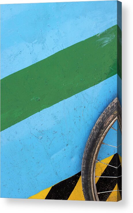 Bicycle Tyre Acrylic Print featuring the photograph Bicycle Tyre Colorful Abstract Background by Prakash Ghai