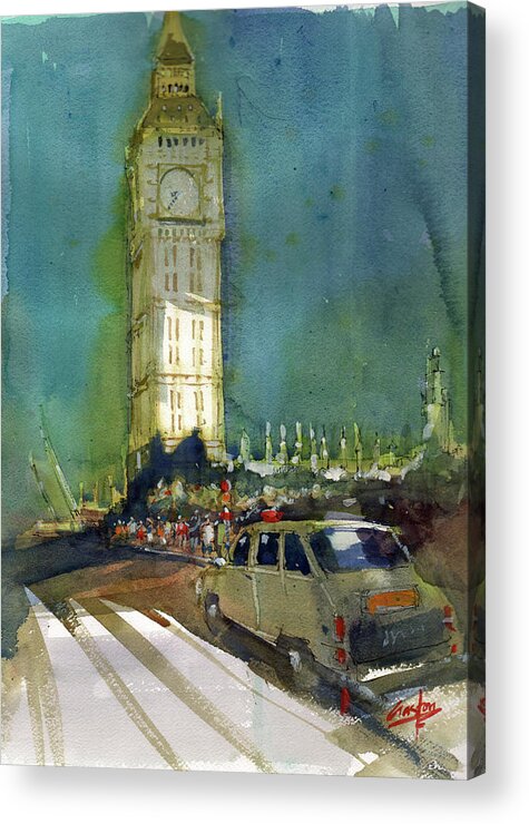 London Acrylic Print featuring the painting Big Ben by Gaston McKenzie