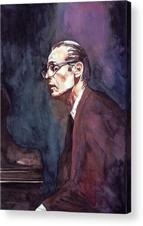 Jazz Acrylic Print featuring the painting Bill Evans - Blue Symphony by David Lloyd Glover