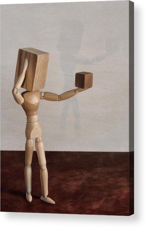 Wood Acrylic Print featuring the photograph Blockhead by Mark Fuller