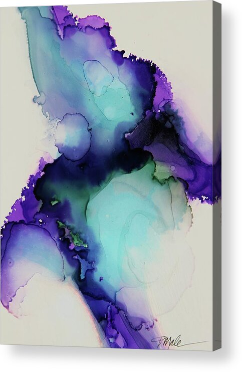 Alcohol Inks Acrylic Print featuring the painting Bloom by Tracy Male