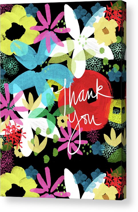 Floral Acrylic Print featuring the painting Bold Floral Thank You Card- Design by Linda Woods by Linda Woods