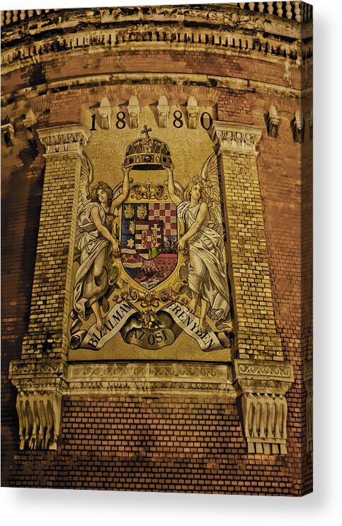 Coat Of Arms Acrylic Print featuring the photograph Budavari Palota Coat of Arms by Adam Rainoff