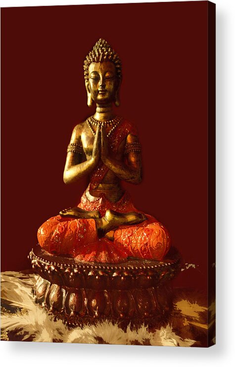 Buddha Acrylic Print featuring the digital art Buddhist Statue by James Granberry