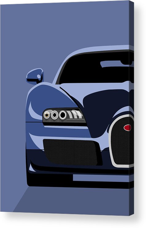 Bugatti Veyron Acrylic Print featuring the digital art Bugatti Veyron by Michael Tompsett