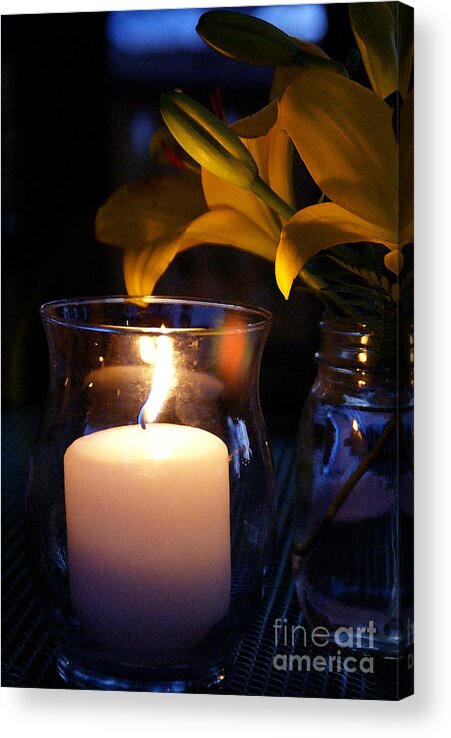 Candle Acrylic Print featuring the photograph By Candlelight by Linda Shafer