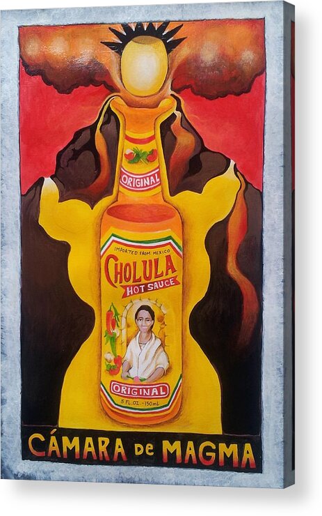 Cholula Acrylic Print featuring the painting Camara de Magma by Corey Habbas