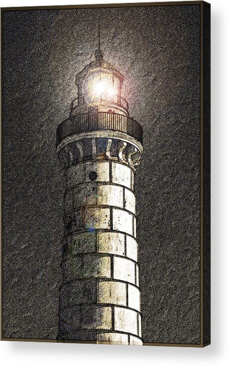 Lighthouse Acrylic Print featuring the photograph Cana Island Lighthouse Re-Imagined by David T Wilkinson