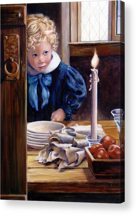Children Acrylic Print featuring the painting Candle by Marie Witte