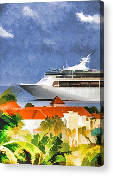 St. Maarten Acrylic Print featuring the photograph Caribbean Anchorage #1 by Dennis Cox